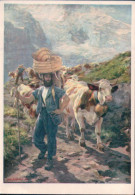 Carte Fête Nationale 1955 Circulée, La Montée à L'Alpage, Burnand Illustrateur (23.9.1955) 10x15 - Viehzucht