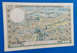 MAROC MOROCCO MARRUECOS MAROKKO BANQUE D'ETAT 10000 FRANCS /100 DIRHAM 1955.. - Marruecos