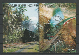 St Tome E Principe 1993 Steam Locs S/S Y.T. BF 142/143 (0) - Sao Tomé E Principe