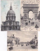 1850	467	Paris, L’Arc De Triomphe 1904 – Invalides - Le Grand Et Le Petit Palais (3 Cartes)(voir Coins, Voir Des Bords) - Andere Monumenten, Gebouwen