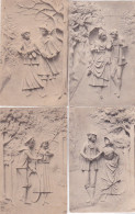 1850	448	Künstler AK Relief, Man En Vrouw 1 T/m 6 (poststempel 1903)(zie Hoeken En Randen) - Ohne Zuordnung