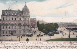 1850	87	Amsterdam, Victoria Hotel - Prins Hendrikkade Met Paarden Trams En Koets. (poststempel 1904)linksonder Een Klein - Amsterdam