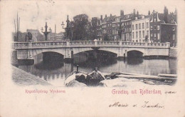1850	36	Rotterdam, Regentesjebrug Wynhaven (Groeten Uit)(poststempel 1901)(rechterkant Een Vouw) - Rotterdam