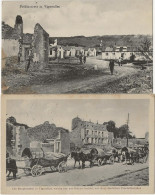 2 CPA Vigneulles - Hôpital De Campagne + Colonne De Ravitaillement Allemande, Feldpost 1916 - Luneville