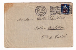 Lettre 1921 Helvetia 25c Surcharge Rouge Genève Pour Zürich Suisse Switzerland - Cartas & Documentos