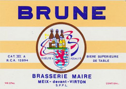ANCIENNE ETIQUETTE BIERE / BRASSERIE MAIRE / MEIX DEVANT VIRTON - Cerveza