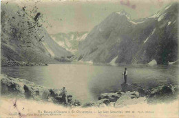 38 - Isère - Le Lac Lauvitel - Animée - Précurseur - CPA - Oblitération Ronde De 1907 - Etat Carte Qui Commence à Se Déc - Autres & Non Classés