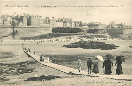 35 - Saint Malo - La Plage Bon-Secours - Les Portes Saint Pierre Et Des Bés - Animée - Oblitération Ronde De 1907 - CPA  - Saint Malo
