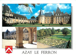 36 - Azay Le Ferron - Multivues - Blasons - Flamme Postale De Le Grand Pressigny - CPM - Voir Scans Recto-Verso - Autres & Non Classés