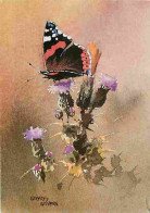 Animaux - Papillons - Godfrey Sayers - Red Admirai On Thistle - Fleurs - CPM - Voir Scans Recto-Verso - Papillons
