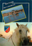Animaux - Chevaux - Camargue - Gardians Et Taureaux - Cheval Camarguais - Blasons - CPM - Voir Scans Recto-Verso - Horses