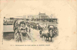Cirque - Déchargement Des Trains Spéciaux De Barnum Et Bailey - Animée - Précurseur - CPA - Oblitération Ronde De 1902 - - Zirkus