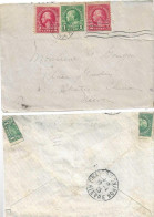 Lettre De New-york Pour La France CHATEAU-CHINON - Timbre Verso 1/2 Couper - Cartas & Documentos