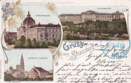 1859	55	Strassburg, Gruss Aus. (Stempel Im Blau WIEN, Besteld 5/5/1897 Pée) - Straatsburg
