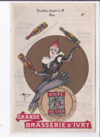 PUBLICITE : Grande Brasserie D'Ivry - Bière Du Lion (illustrée Par Guillaume) - Très Bon état - Advertising