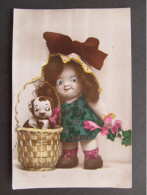 AK Humor Puppe Doll Dog Mechanical Postcard Eyes  // P8934 - Humor