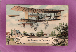 88 Un Souvenir De VAGNEY    Avion Et Dirigeable Dans Le Ciel - Autres & Non Classés