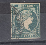 Cuba 1855 Isabel II, Filigrana Lineas Cruzadas, Vf (e-876) - Andere & Zonder Classificatie