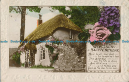 R001874 Greeting Postcard. Wishing Dear Daddy A Happy Birthday. House. RP. 1930 - Monde