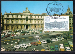 REPUBBLICA ITALY REPUBLIC 1990 SCUOLE D'ITALIA UNIVERSITÀ DEGLI STUDI CATANIA LIRE 750 CARTOLINA MAXI MAXIMUM CARD - Cartes-Maximum (CM)