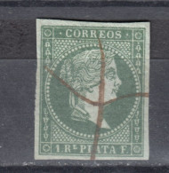 Cuba 1855 Isabel II, 1 R. Filigrana Lazos, Vf (e-877) - Sonstige & Ohne Zuordnung