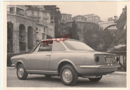 Rare Grand Format Voiture Ancienne Fiat 850 Coupé Vignale Années 60 Excellent état 13 Par 18 Cm - Cars