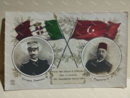 Italy Turkey Italia Pace Per Libia. Fine War. Peace For Libya. Savoia - Vittorio Emanuele III And Mehmed V. - Familles Royales