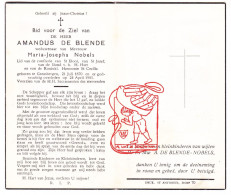 DP Amandus De Blende ° Grembergen Dendermonde 1870 † 1951 X Maria Josepha Nobels - Images Religieuses