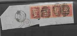 GRANDE BRETAGNE   N°14 X 4  SUR FRAGMENT - Used Stamps