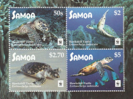 Samoa 2016 - WWF , Fauna , Reptiles , Turtles , Block 4 Values , Perforated , MNH , Mi.Bl1352-1355KB - Samoa (Staat)