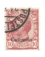 (COLONIE E POSSEDIMENTI) 1912, CALINO, SOPRASTAMPATI - Francobollo Usato (CAT. SASSONE N.3) - Egée (Calino)