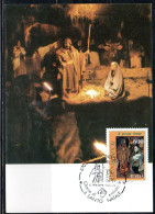 ITALIA REPUBBLICA ITALY REPUBLIC 1991 NATALE CHRISTMAS NOEL WEIHNACHTEN NAVIDAD LIRE 600 CARTOLINA MAXI MAXIMUM CARD - Cartoline Maximum