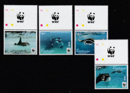Rarotonga  2016 - WWF , Fauna,Fish,series 4 Values With Vignette,perforated,MNH ,Mi.Bl.50-53 - Tonga (1970-...)
