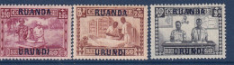RUANDA-URUNDI - Les 3 Dernières Valeurs Protection Des Indigènes TB - Neufs