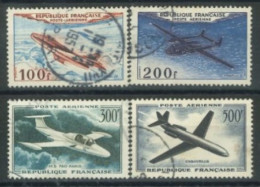 FRANCE - 1954/57 - AIR PLANES STAMPS SET OF 4, USED - Gebraucht