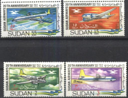 Mint Stamps Aviation Airplanes 1968 From Sudan - Avions