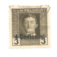 (COLONIE E POSSEDIMENTI) 1918, FRIULI VENETO, SOPRASTAMPATI, 4c SU 3h - 1 Francobollo Usato (CAT. SASSONE N.3) - Occ. Autrichienne