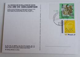 D203017  Österreich   Postkarte Vom 29.06.2002 Mit Ergänzungsmarke € 0,15  Mit Stempel  Baden Bei Wien - Lettres & Documents
