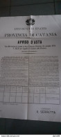 1874  CATANIA  AVVISO D'ASTA - Affiches