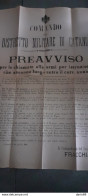 1888 COMANDO  DISTRETTO MILITARE DI CATANIA - Plakate