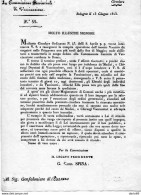 1827 BOLOGNA COMMISSIONE PROVINCIALE DI VACCINAZIONI - Decretos & Leyes