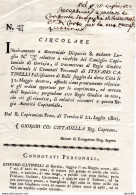 1803 TREVISO MANDATO DI ARRESTO - FALSIFICATORE DI BOLLI - Documents Historiques