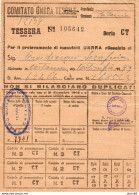 1948 TESSERA COMITATO ONRRA TESSILE - Historische Dokumente
