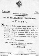 1835   BELLUNO AVVISO RITROVAMENTO DI UNA MONETA NELLA CITTÀ DI FELTRE - Historical Documents