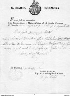 1853 CHIESA DI S. MARIA FORMOSA VENEZIA - Historical Documents