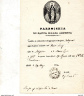 1854 ADRO BRESCIA PARROCCHIA DI SANTA MARIA ASSUNTA - Historische Dokumente