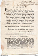 1803 TREVISO RICERCATO PER FURTO  DALLA POLIZIA DI VENEZIA CONNOTATI PERSONALI - Historische Dokumente