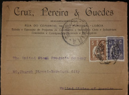 TIPO CERES - WWI - MARCOFILIA - CENSURAS - CRUZ, PEREIRA & GUEDES - LISBOA - Covers & Documents