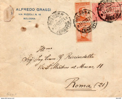 1922  LETTERA ESPRESSO CON ANNULLO BOLOGNA ESPRESSI + ROMA POSTA PNEUMATICA - Eilsendung (Eilpost)