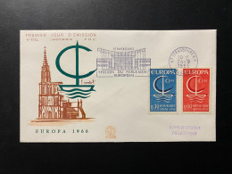 Enveloppe 1er Jour "EUROPA" 24/09/1966 - Flamme - 1490/1491 - Historique N° 575A - 1960-1969